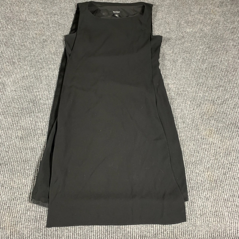 White House Black Market Dress Womens 10 Black LBD Sleeveless Lined Layered Sexy